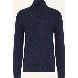 GANT Herre Halvknappet sweater med nister i uldblanding (4XL) EVENING Blå