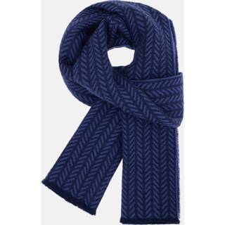 BOGGI MILANO Herren Schal blau Woll-Stoff gemustert