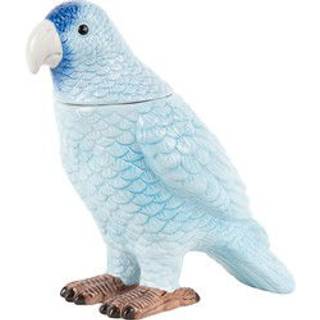 Opbevaringskrukke Bird 12,3x20,7cm keramik blå