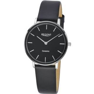 Regent F1585 Damenuhr Edelstahl Keramik Schwarz Ø 34 mm