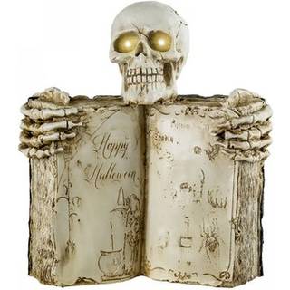 Skelettbüste mit Spellbook & LED Augen 34cm