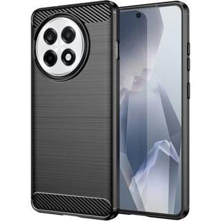 OnePlus Ace 5/5 Pro/13R Børstet TPU Cover - Karbonfiber - Sort