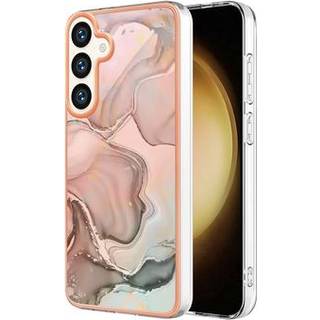 Samsung Galaxy S25+ Marmormønster Galvaniseret IMD TPU Cover - Pink