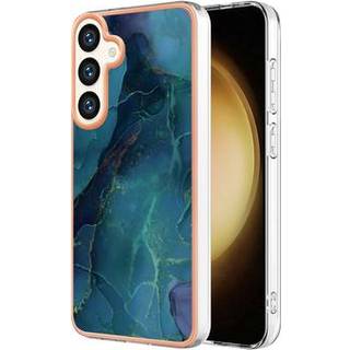 Samsung Galaxy S25+ Marmormønster Galvaniseret IMD TPU Cover - Grøn