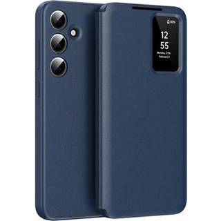 Samsung Galaxy S25+ Smart Clear View Flip etui med kortplads - Safir