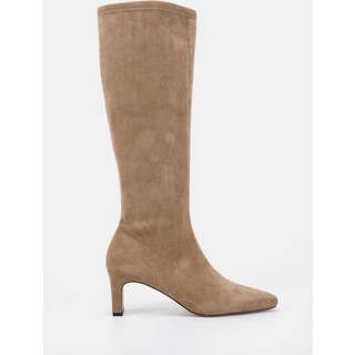 Novo Novo Natural Regular Fit GAZE Slim Block Heel Chisel Toe Stretch Knee Boot