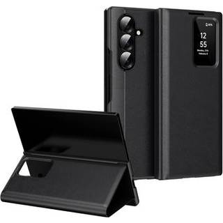 Samsung Galaxy Z Fold7 Smart Clear View Flip-etui med kortholder - Sort