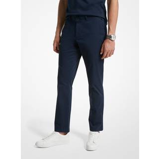 MK Slim-Fit Cotton Blend Chino Trousers - Blue - Michael Kors - 30x32