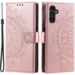 Samsung Galaxy A16 Mandala Serie Pung Etui - Rødguld