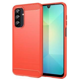 Samsung Galaxy A26 Børstet TPU Cover - Karbonfiber - Rød