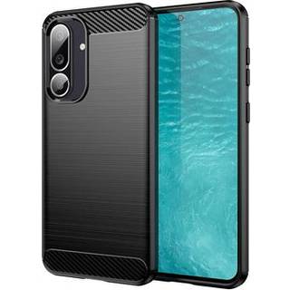 Samsung Galaxy M56/F56 Børstet TPU Cover - Karbonfiber - Sort