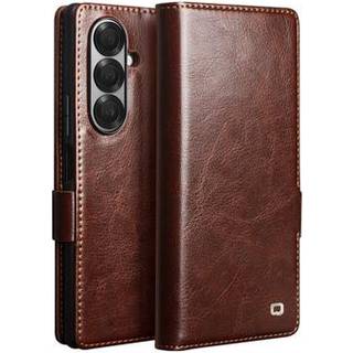 Samsung Galaxy Z Fold7 Qialino Classic Læderpung - Mørkebrun