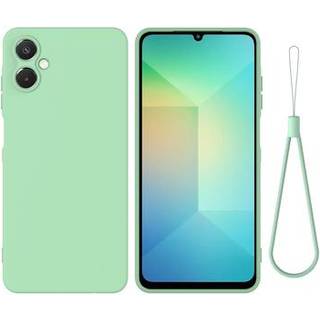 Samsung Galaxy A06 5G Flydende silikone cover med håndrem - grøn
