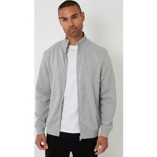 Threadbare Threadbare Grey Light Funnel Quarter Zip Through Sweatshirt