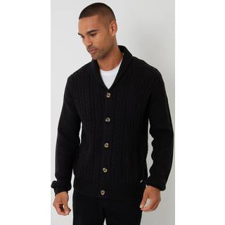 Threadbare Threadbare Kabelstrik Sjal Krave Cardigan Med Uld