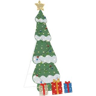 Belyst juletre med 3 gaveæsker 2D varm hvid Flerfarvet 210 cm