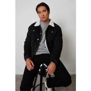 Threadbare Threadbare Black Borg Lined Corduroy Jacket