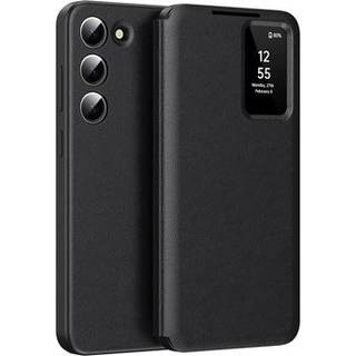 Samsung Galaxy S23 Smart Clear View Flip etui med kortplads - Sort