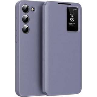 Samsung Galaxy S23 Smart Clear View Flip etui med kortplads - grå-lilla