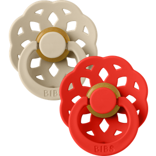 BIBS Rund Boheme Sut - 2-Pak - Str. 2 - Naturgummi - Vanilla/Candy Apple