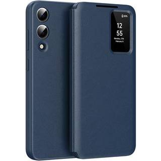 Samsung Galaxy S25 Edge Smart Clear View Flip etui med kortplads - Safir