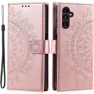 Samsung Galaxy A55 Mandala Series Etui med Pung - Rødguld