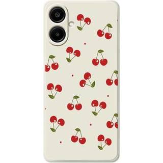 Samsung Galaxy A07 4G TPU-cover med kirsebærmønster - Beige