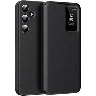 Samsung Galaxy S24 FE Smart Clear View Flip Cover med kortplads - Sort