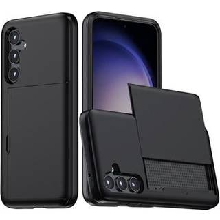 Samsung Galaxy S25+ Hybrid Cover med Glidende Kortslot - Sort