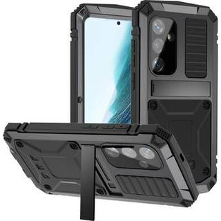 Samsung Galaxy S25+ R-Just Premium cover med kickstand og skærmbeskytter i hærdet glas - Sort