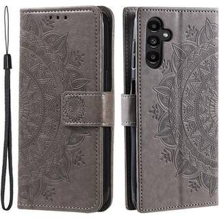 Samsung Galaxy A55 Mandala Series Etui med Pung - Grå