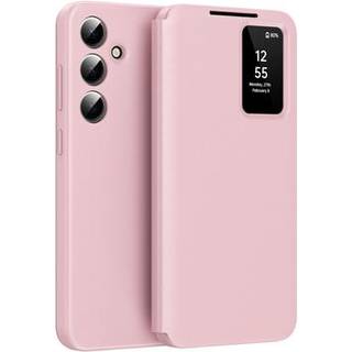 Samsung Galaxy A56 Smart Clear View Flip etui med kortplads - Pink