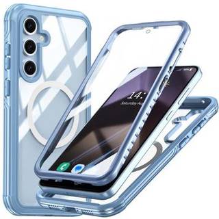 Samsung Galaxy S24 FE Magnetisk Cover med Skærmbeskyttelse Hærdet Glas - MagSafe-kompatibel - Blå