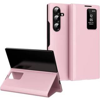 Samsung Galaxy Z Fold7 Smart Clear View Flip-etui med kortholder - Pink