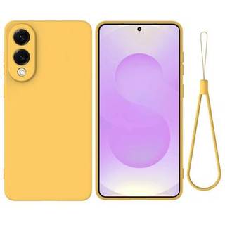 Samsung Galaxy S25 Edge Flydende silikone cover med håndrem - gul