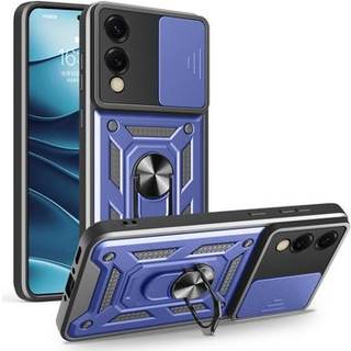 Samsung Galaxy S25 Edge Roterende Ring Hybrid Cover med Kameraskjold - Blå