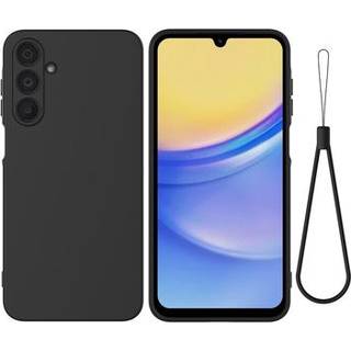 Samsung Galaxy M16/F16 Flydende silikone cover med håndrem - sort