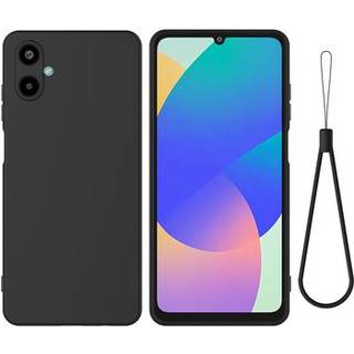 Samsung Galaxy M06/F06 5G Flydende silikone cover med håndrem - sort