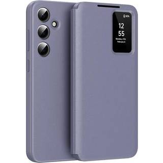 Samsung Galaxy A55 Smart Clear View Flip etui med kortplads - grå-lilla