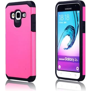Samsung Galaxy J3 (2016) holdbart hybridcover - Hot Pink