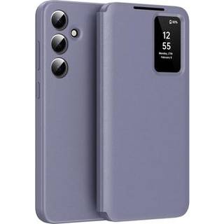 Samsung Galaxy S25 FE Smart Clear View Flip etui med kortplads - grå-lilla