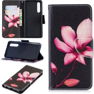 Huawei P30 mønstret læder flip etui - Blomster