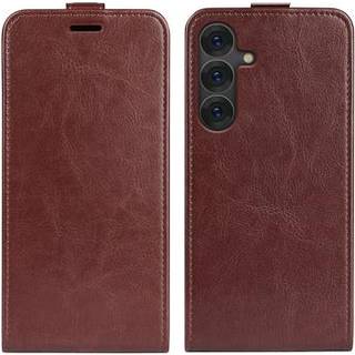 Samsung Galaxy S25 Vertikal Flip Taske med Kortholder - Brun
