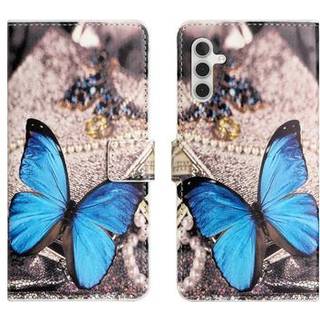 Samsung Galaxy A26 Style Series Pung Taske - Blå Sommerfugl