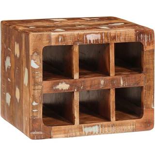 Vinfad Vægmonteret Brun 44 x 30 x 35 cm Solid genvundet træ