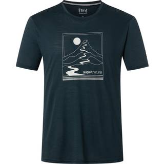 super.natural Trace Hill Tee Merino-shirt Herrer størrelse S farve blå