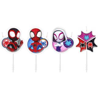 Dekora - Marvel Fødselsdagslys Spiderman og Venner, 4 stk.