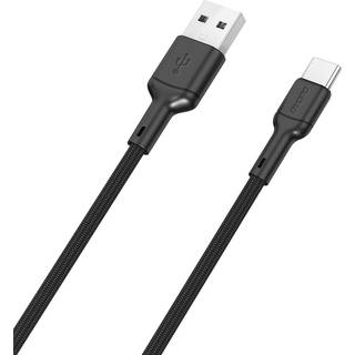 Dudao L9T USB-A 2.0 til USB-C lade- og datakabel, tekstil, sort, 1m
