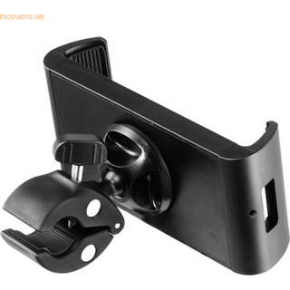 Durable tablet stand-holder med kraftig klemme til hylde eller stang. sort