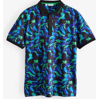 Calvin Klein Golf Calvin Klein Golf Blue Bushstroke Print Polo Shirt - Large